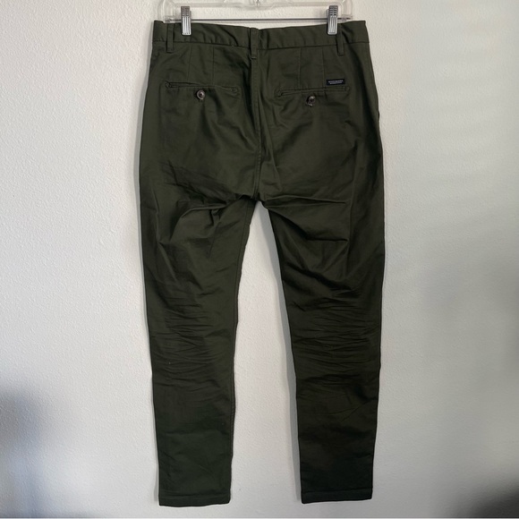Scotch and Soda Stuart Olive Slim 5 Pocket Pants Trousers - Picture 5 of 6